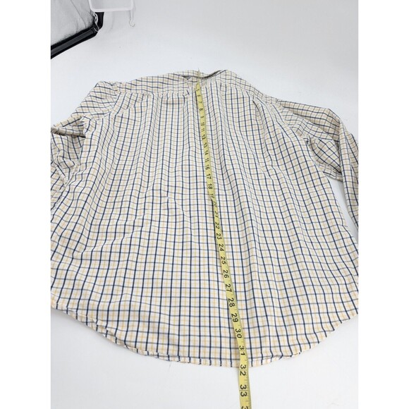 Izod 100% Cotton Logo Yellow Striped Long Sleeve Button Down Shirt Size Large - Picture 6 of 9